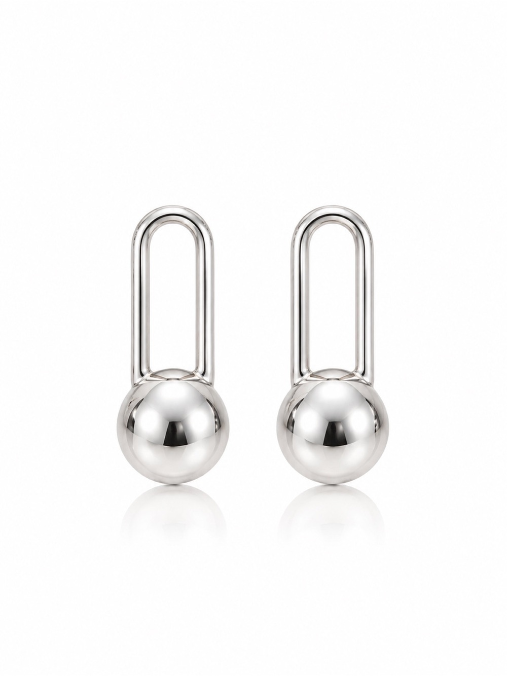 Silver Ball Drop Earrings